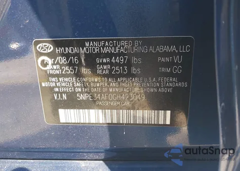 2016 Hyundai Sonata Sport from USA, damaged, VIN 5NPE34AF0GH423049